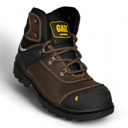 Gar178 - Botas Industriales con Casco de Acero, Piel Resistente y Suela Antiderrapante