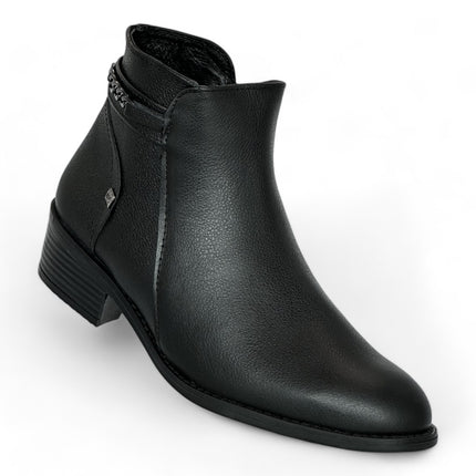 HC5106 - Botines de Piel para Mujer con Tacón Bajo y Cierre Lateral